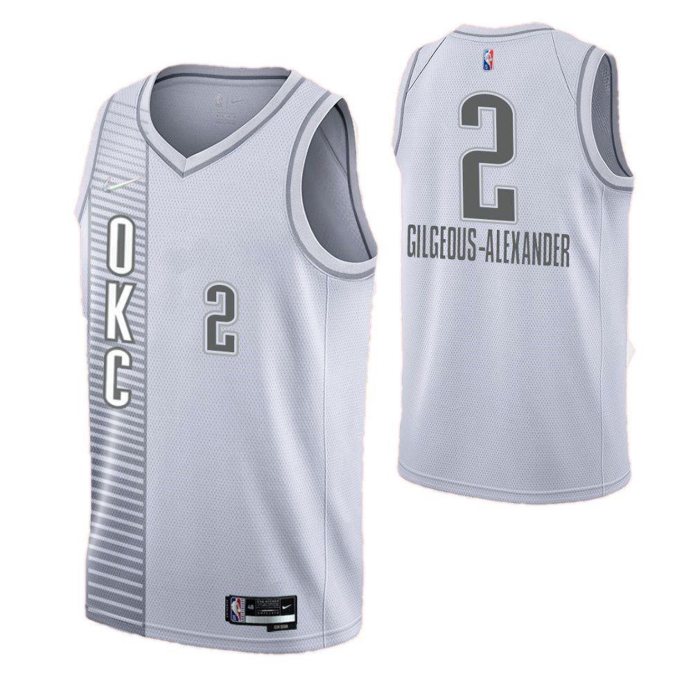 Men's Oklahoma City Thunder Alexander #2 White 2021/22 Swingman NBA Jersey - City Edition-Pro Kit Vault | Brand New 26/27 Sports Jerseys